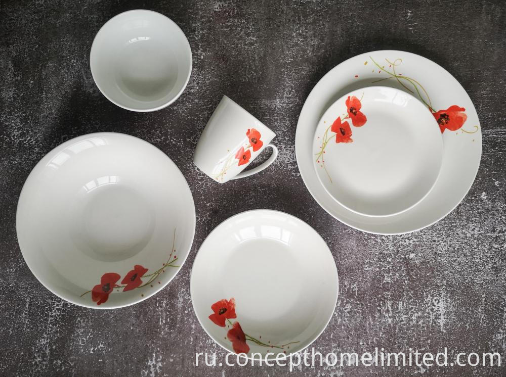 Porcelain Dinner Set With Side Decal Ch22067 07 2